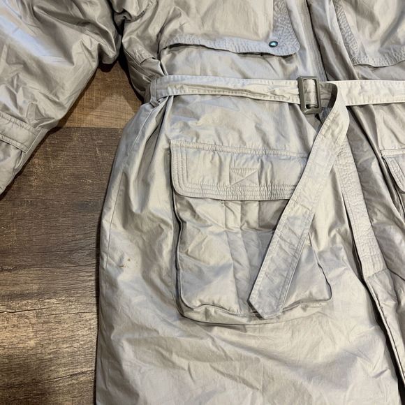 Long Duck Down Coat Parka Overcoat Unisex Men L / W XL 112 Vintage Natur Daunen - Picture 10 of 16